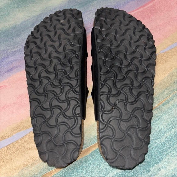 Birkenstock Florida Birko Flor Soft Footbed - Black sandals women’s  size 9 - Picture 11 of 11
